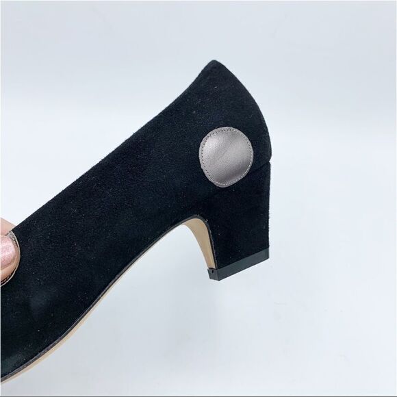 Vintage Vibe I. Miller Black Suede Low‎ Pumps w/Metallic Dots - Picture 4 of 15